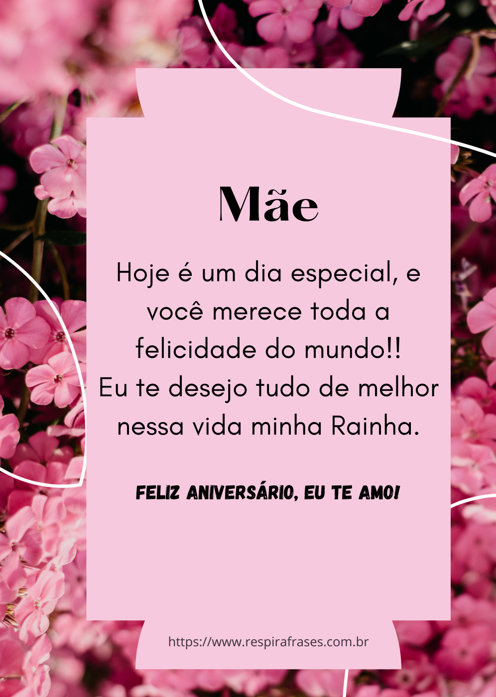 Mensagem de Feliz Aniversário para mãe