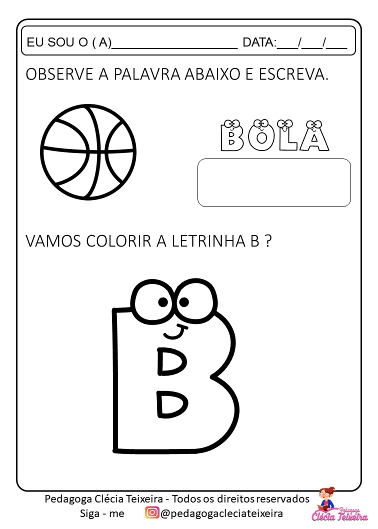 Atividade Alfabeto Educação Infantil