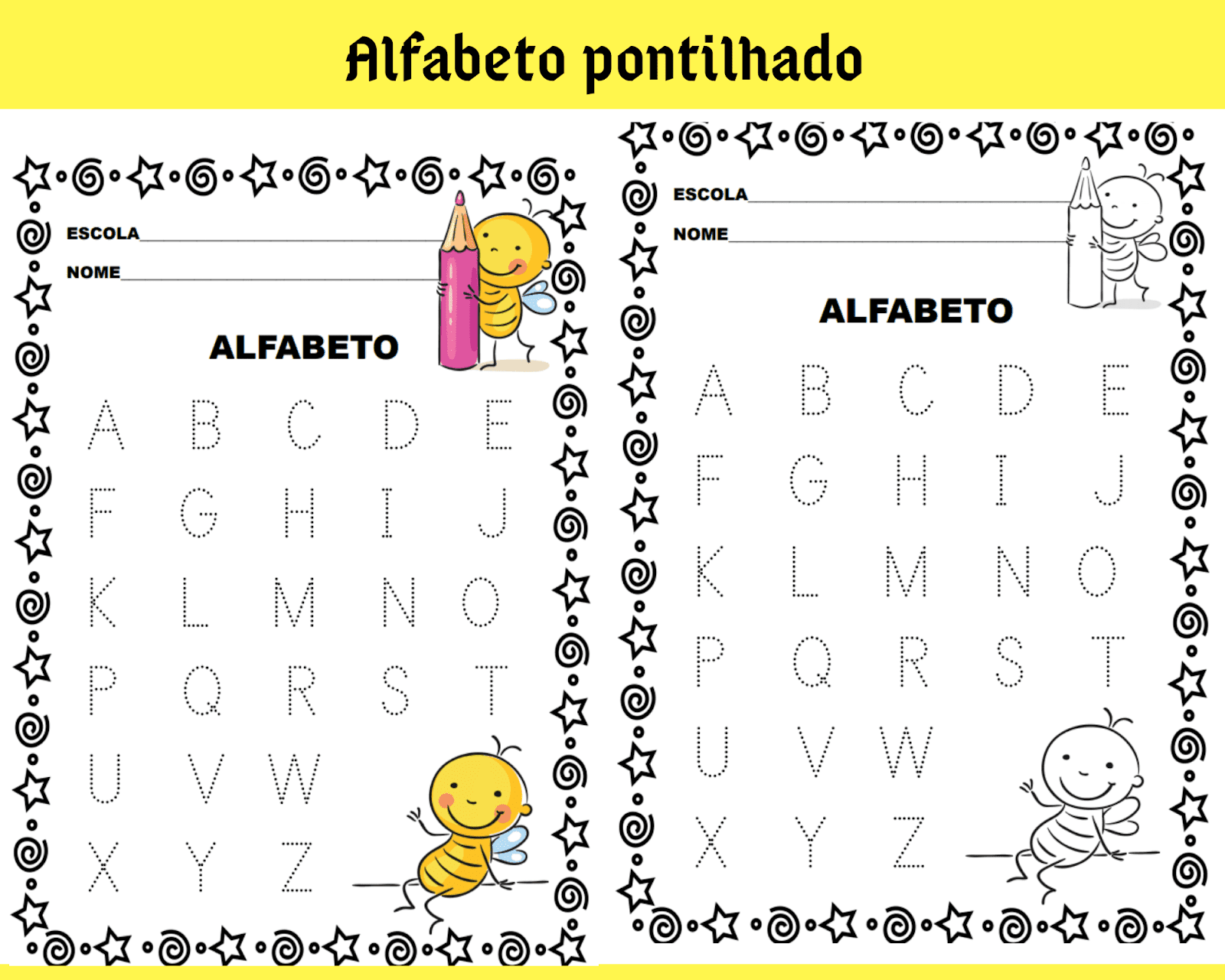 Atividade Alfabeto Educação Infantil