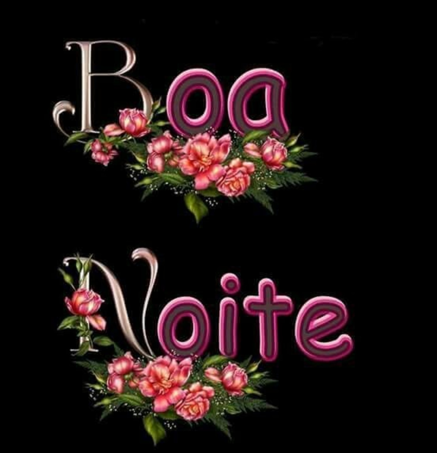 boa noite com flores