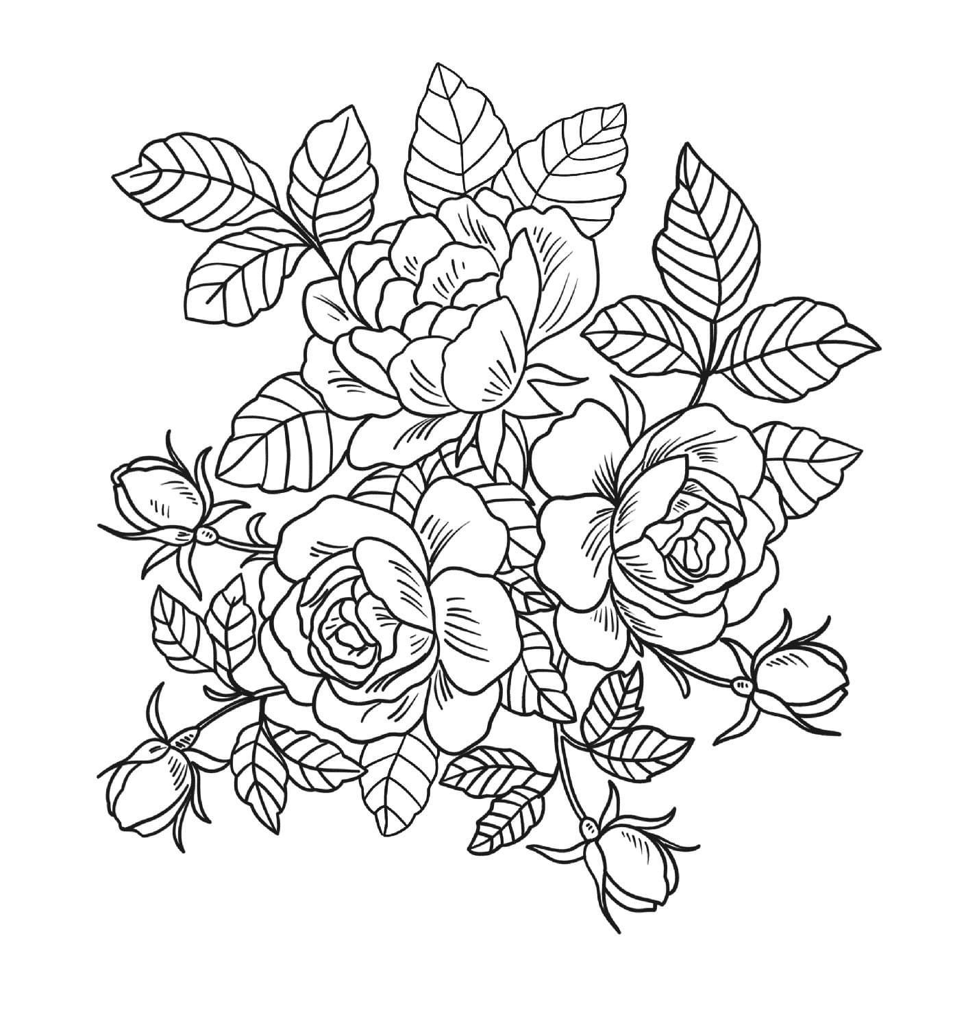 desenho de flores para colorir