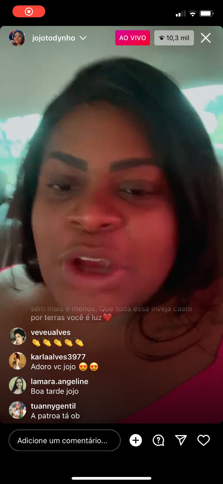 Jojo Todynho em live do Instagram