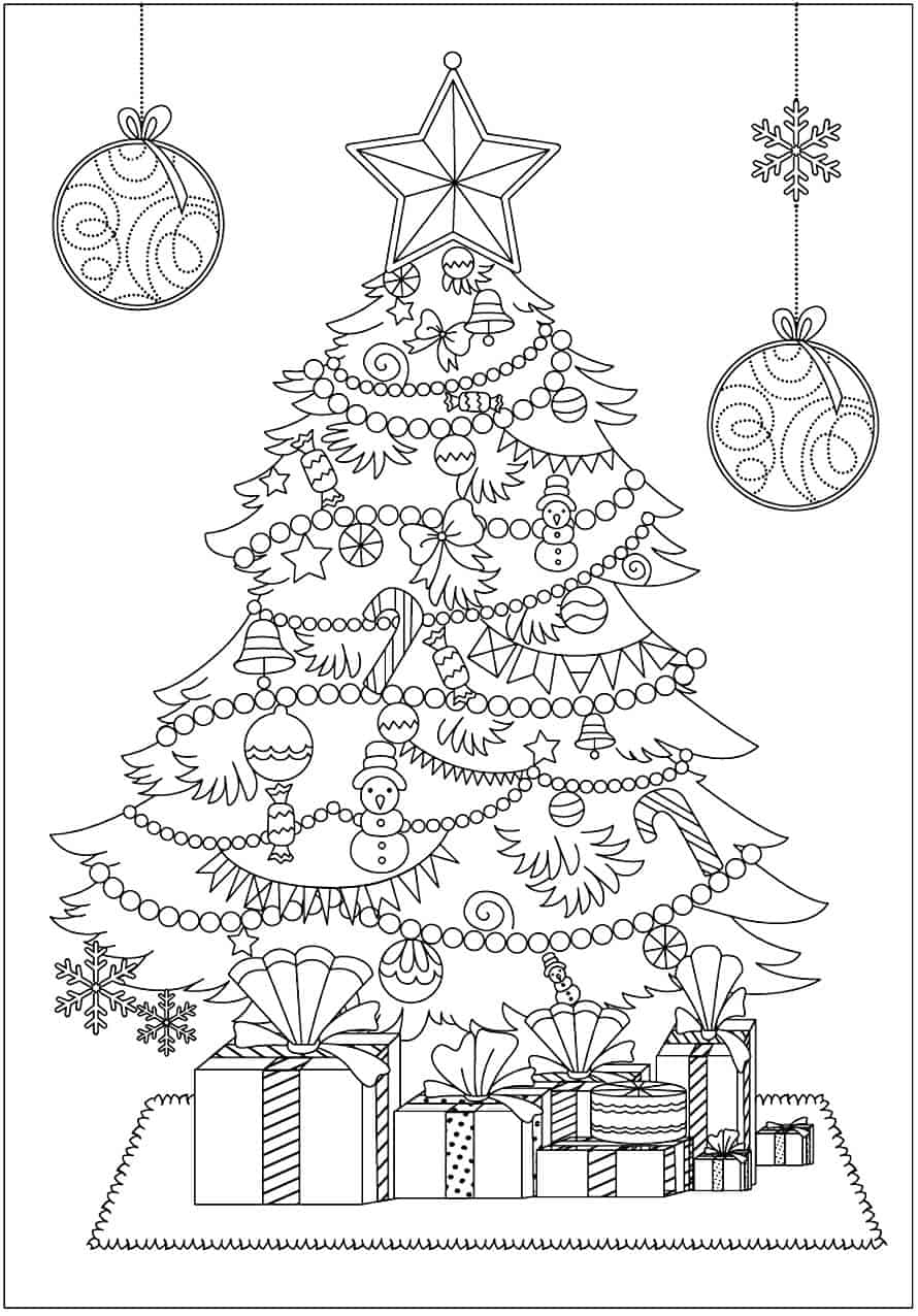 árvore de Natal para colorir
