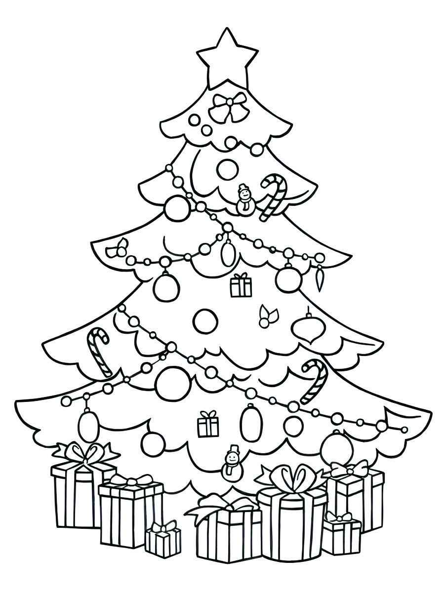 árvore de Natal para colorir