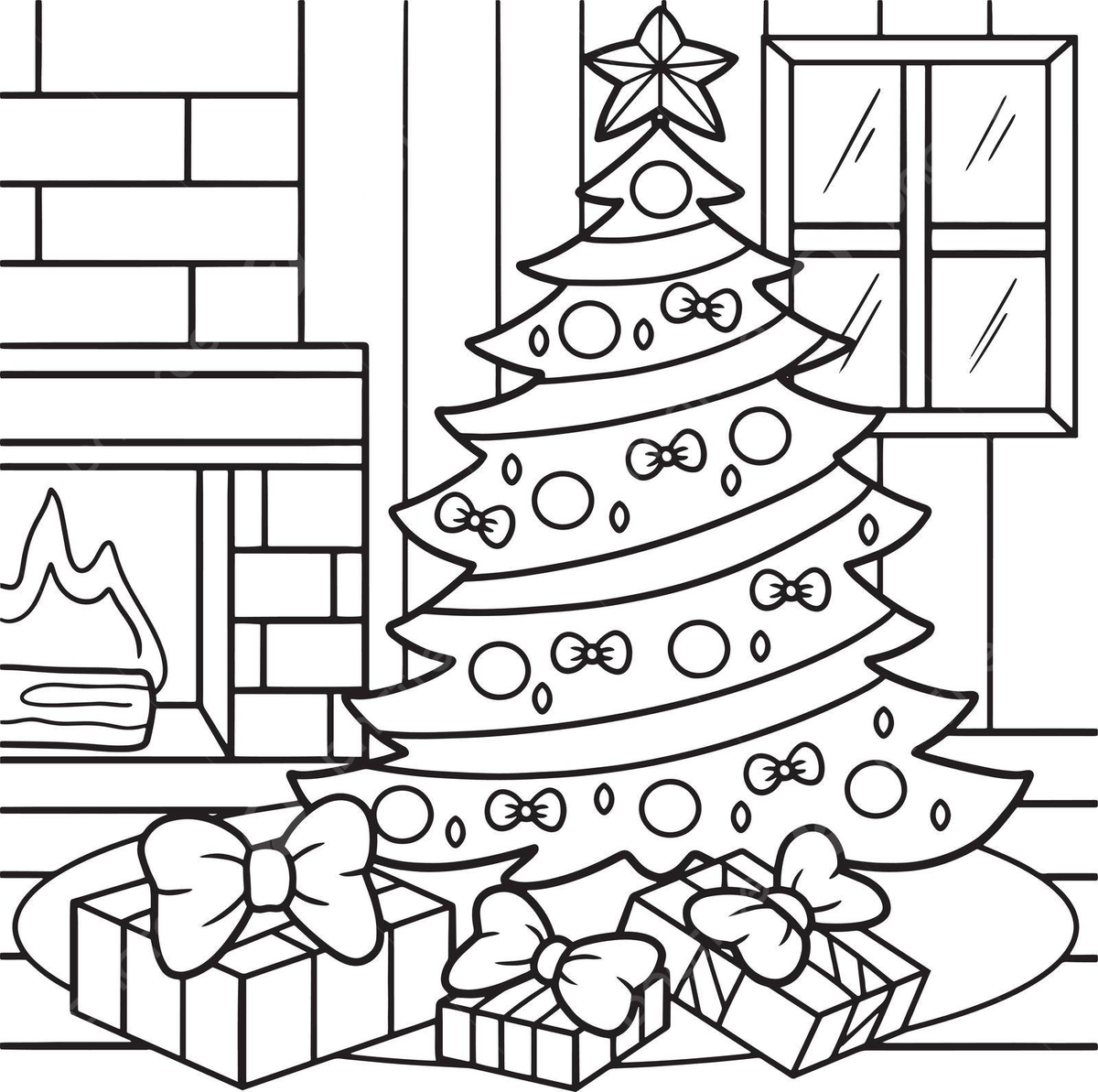 Árvores de Natal para colorir