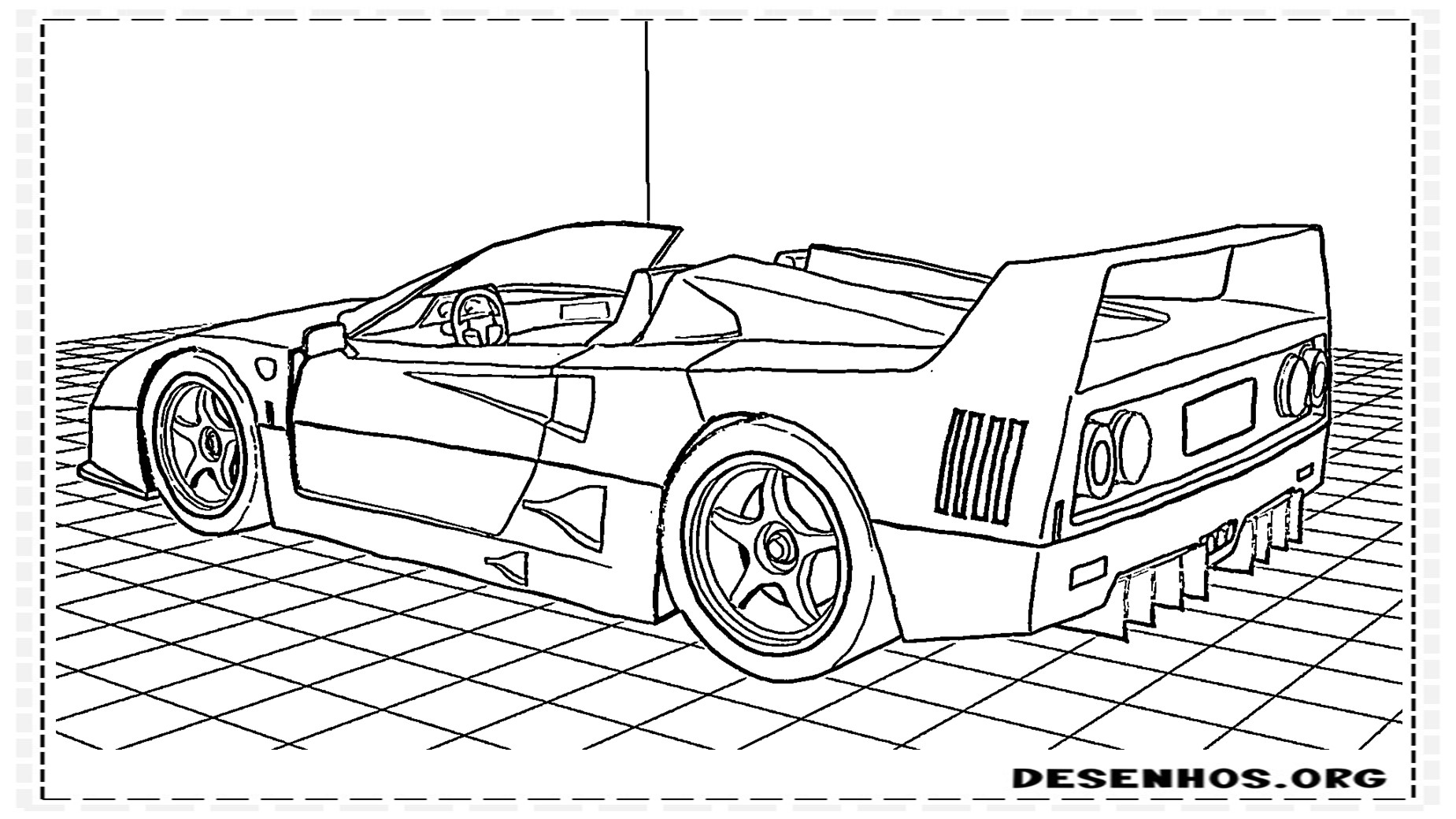 carro para colorir