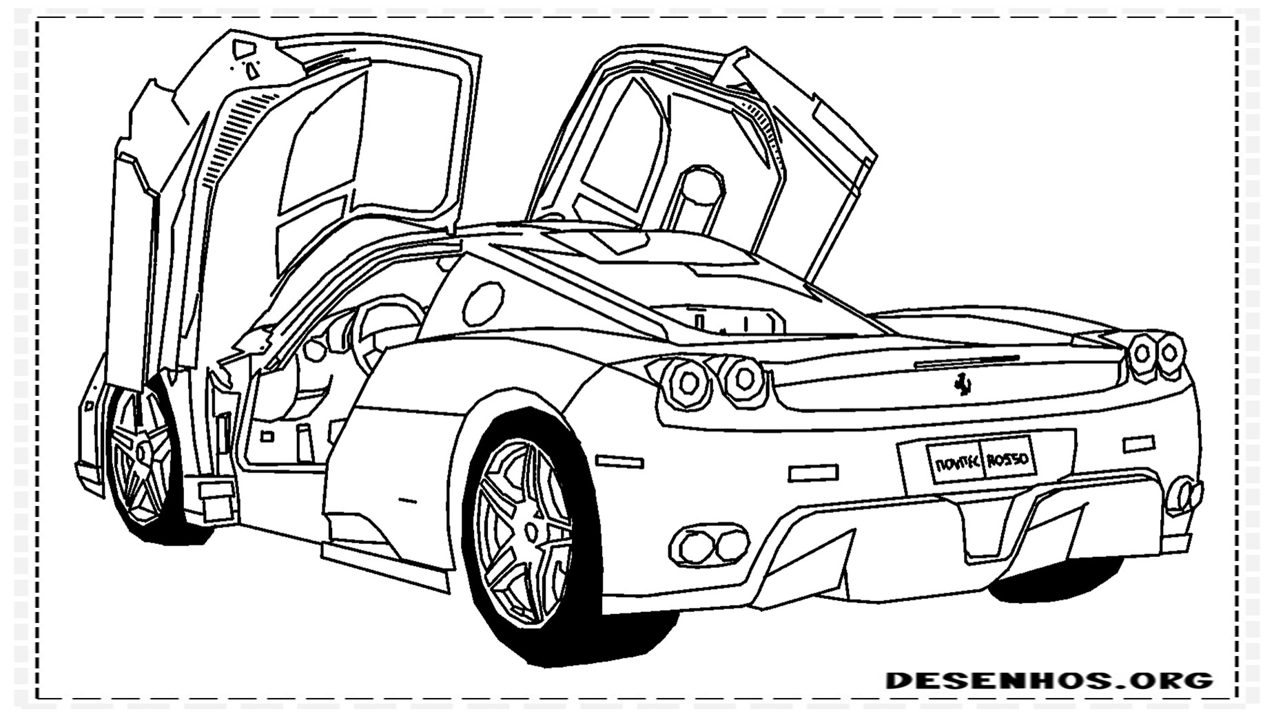 carro para colorir
