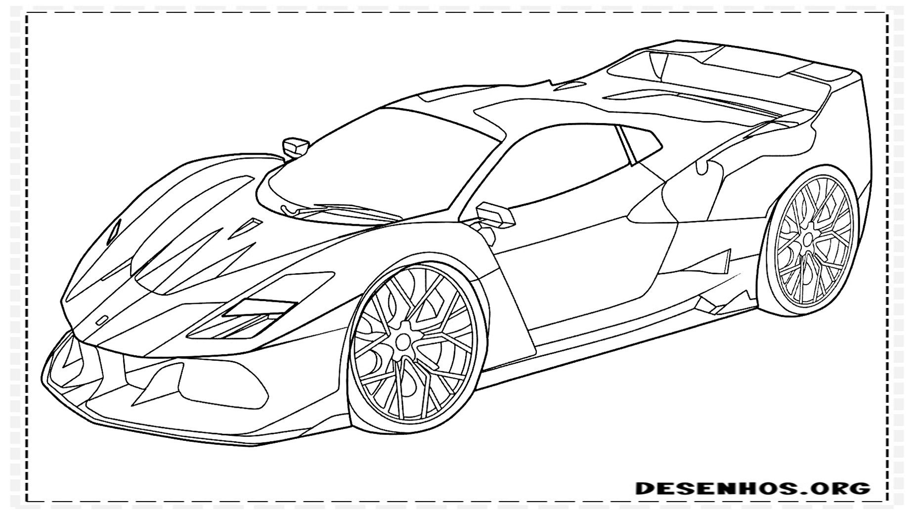 carro para colorir