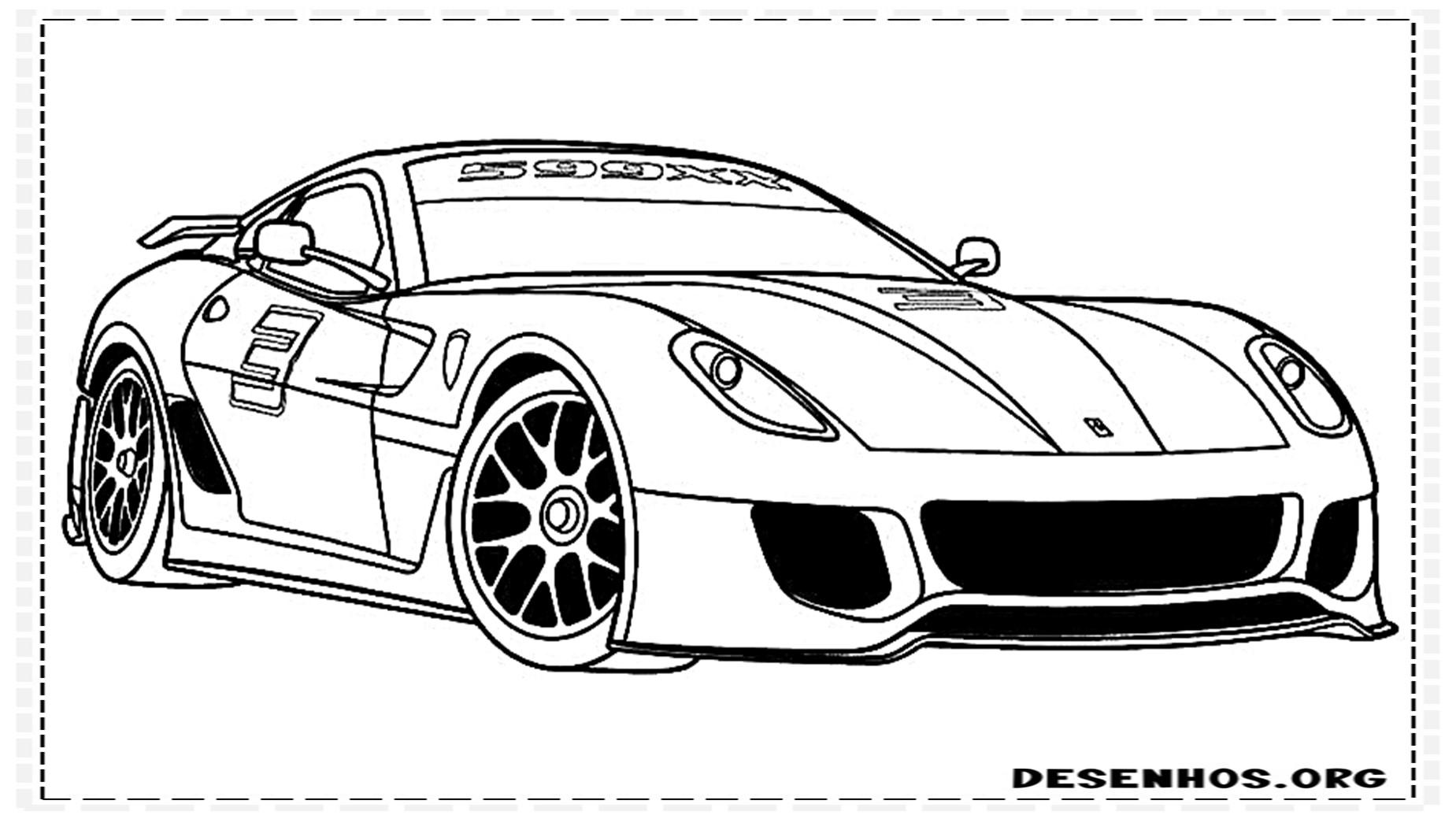 carro para colorir