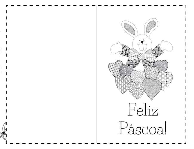 Cartão de Páscoa para colorir