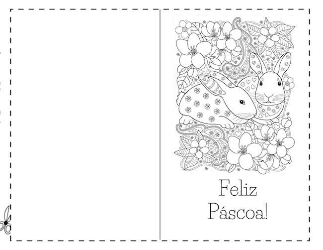 Cartão de Páscoa para colorir
