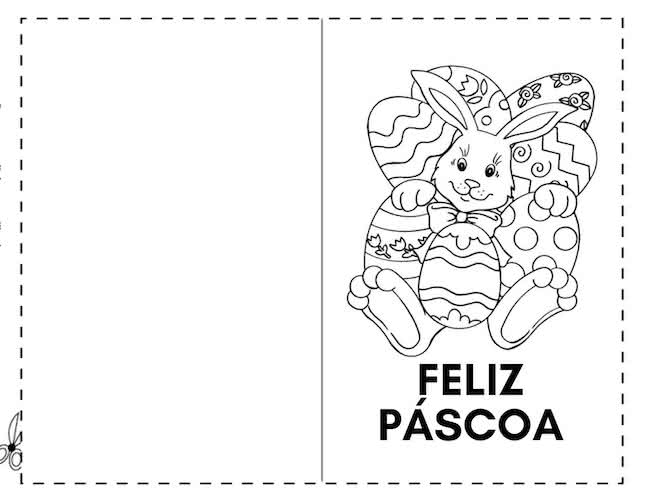 Cartão de Páscoa para colorir