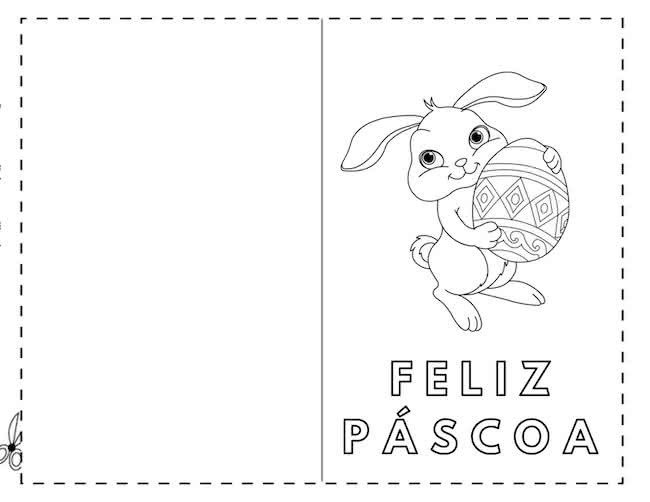 Cartão de Páscoa para colorir