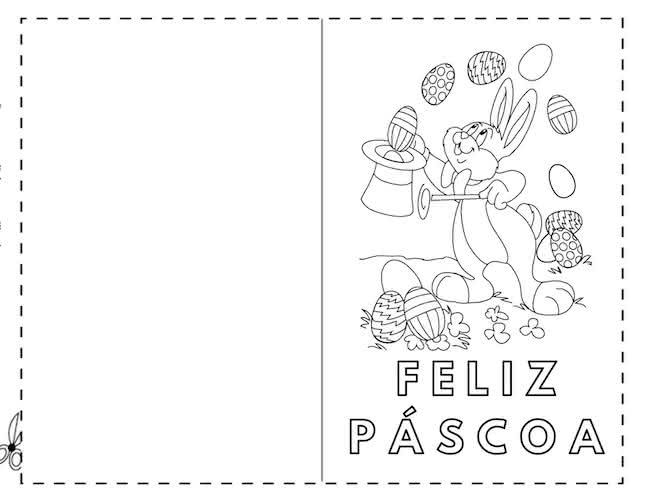 Cartão de Páscoa para colorir