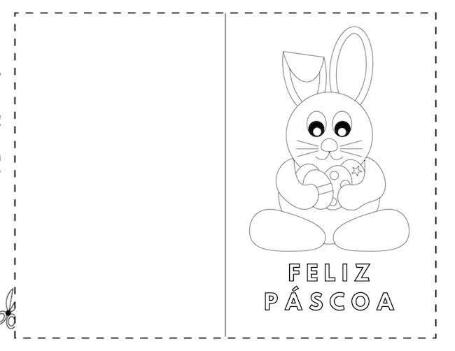 Cartão de Páscoa para colorir