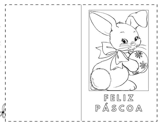 Cartão de Páscoa para colorir