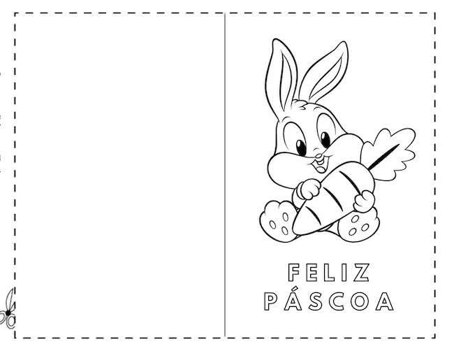 Cartão de Páscoa para colorir