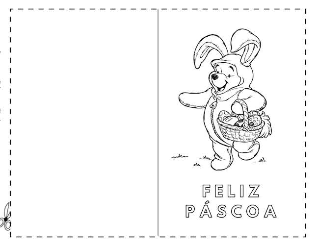 Cartão de Páscoa para colorir
