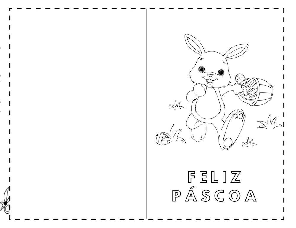 Cartão de Páscoa para colorir