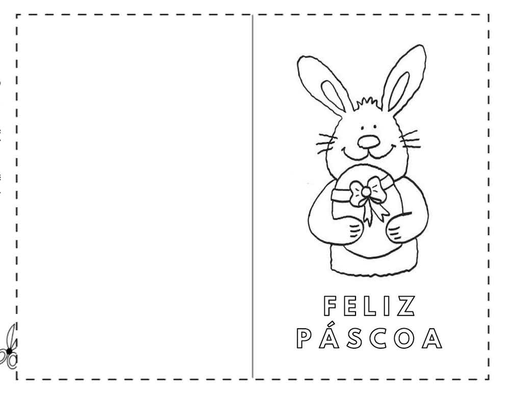 Cartão de Páscoa para colorir