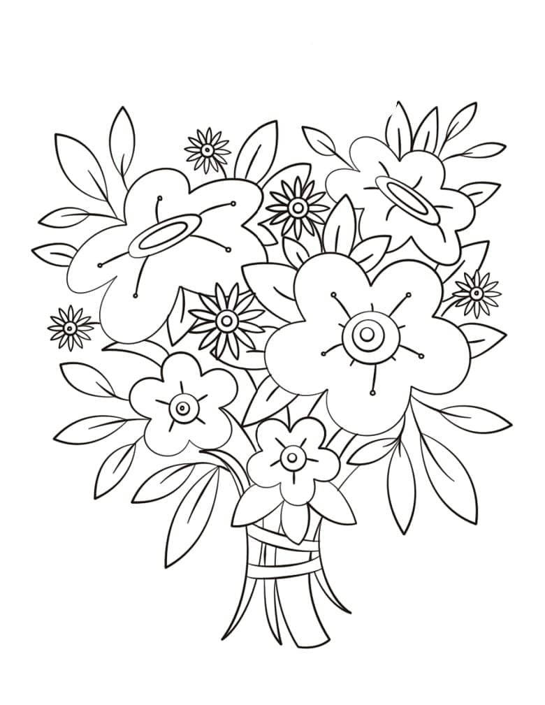 desenho de flores para colorir