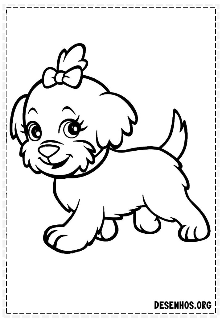 cachorro para colorir