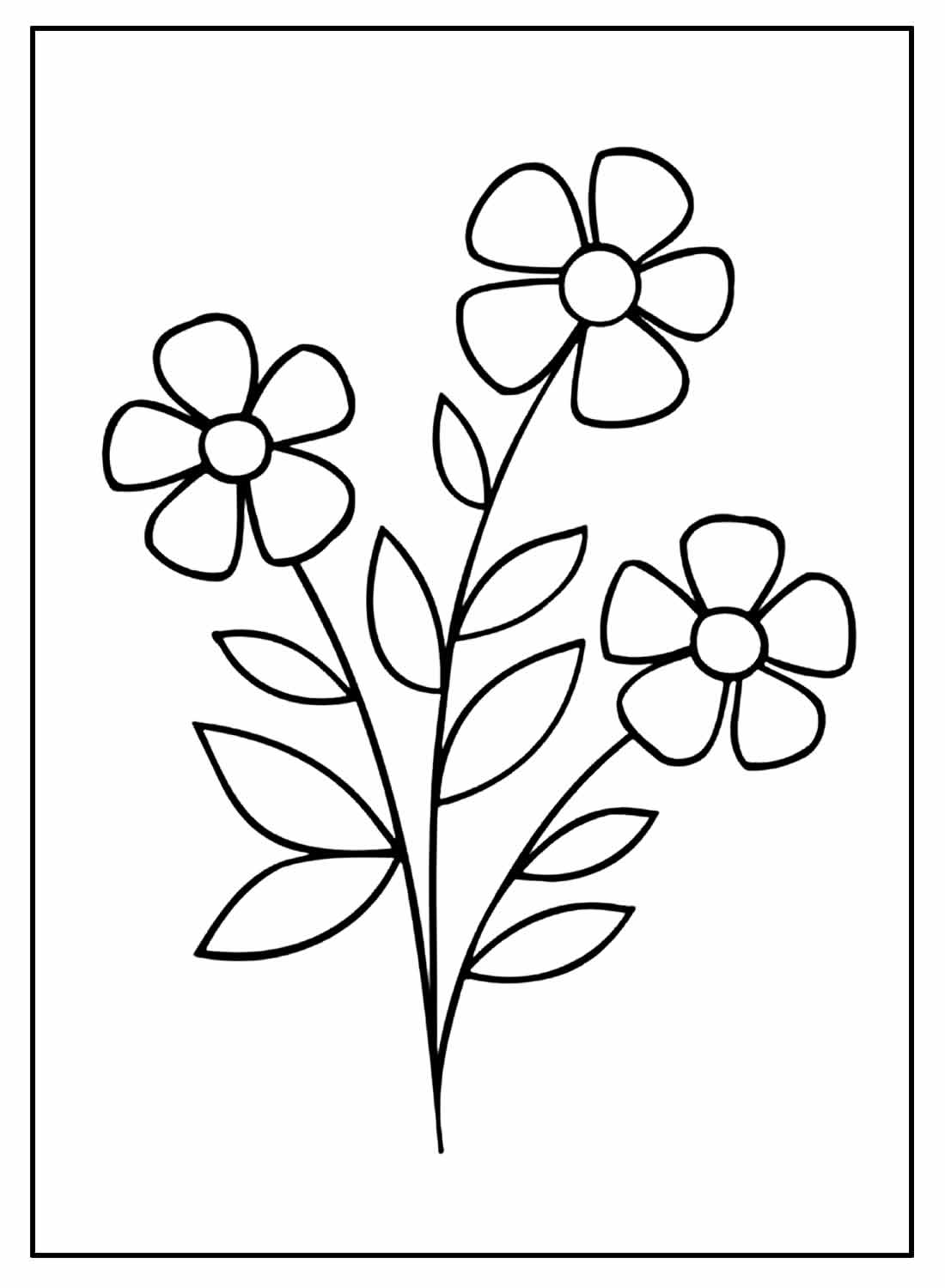 desenho de flores para colorir