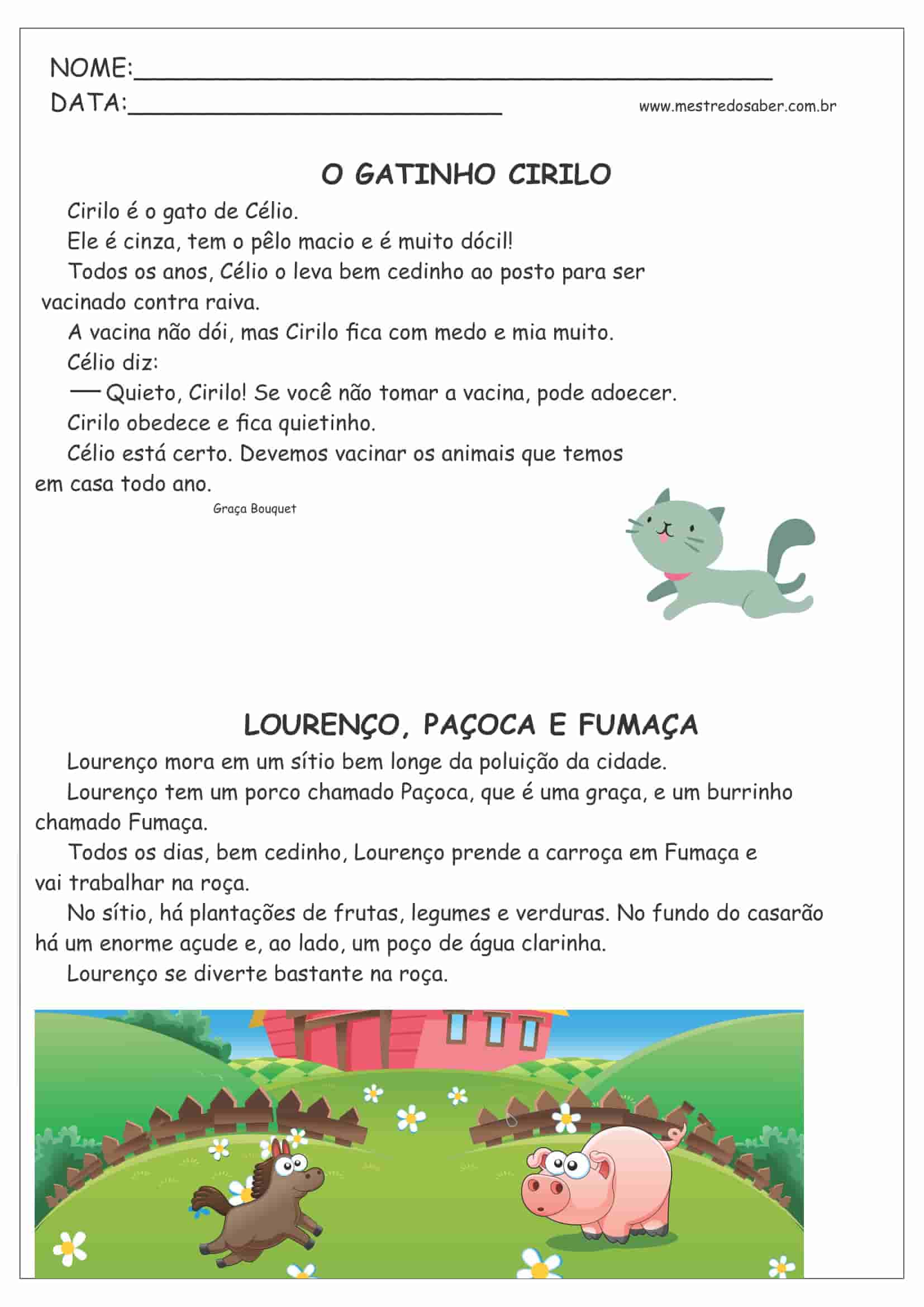 Textos pequenos para leitura