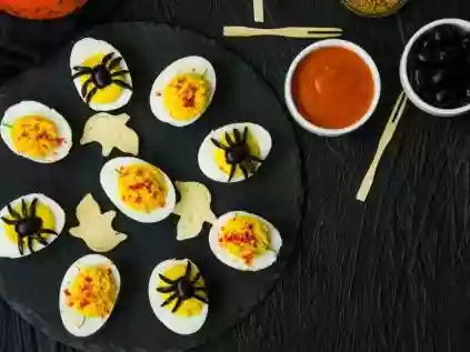 Halloween comida: Ovinhos de aranha