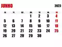 Calendário de Junho de 2023